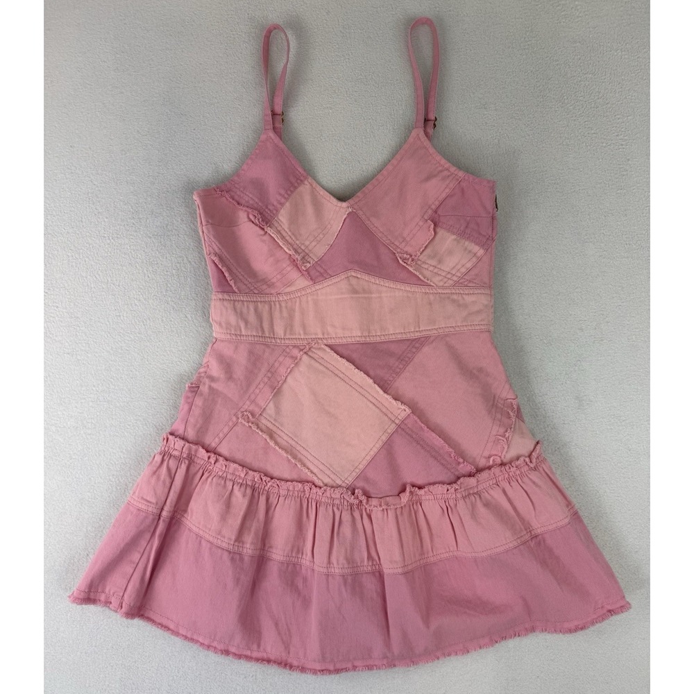 LoveShackFancy Pera Pink MIni Dress Women's Size 0 Colorblock Patchwork *READ* - Picture 1 of 10